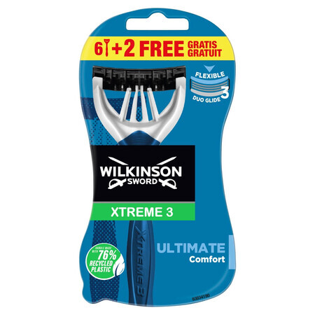 Wilkinson Xtreme3 Ultimate Plus Kit di 8 Rasoi da Uomo