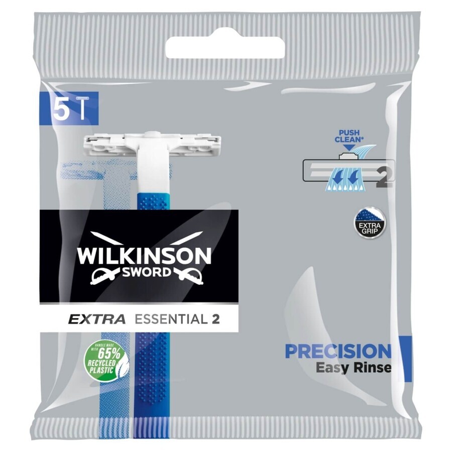 Wilkinson Sword Men Extra2 Precision, rasoi usa e getta, 5 pezzi