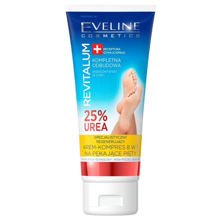 Eveline Cosmetics Revitalum, 8 in 1 regenerating cream-compress specialized for cracked heels, 100 ml