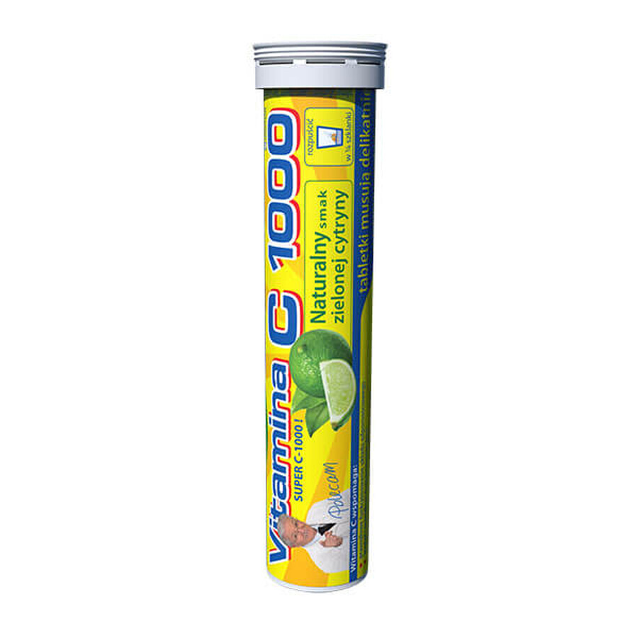 Vitamina C 1000 Uniphar, sabor limón verde, 20 comprimidos efervescentes