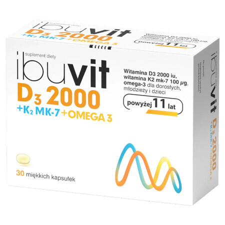 Ibuvit D3 2000 + K2 MK-7 Omega 3, 30 capsule molli