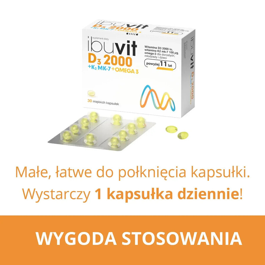 Ibuvit D3 2000 + K2 MK-7 Omega 3, 30 capsule molli