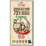 Organic dark chocolate with chili 73% cocoa, 100g, Pronat