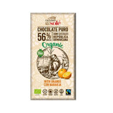 Organic dark chocolate with oranges 56% cocoa, 100g, Pronat