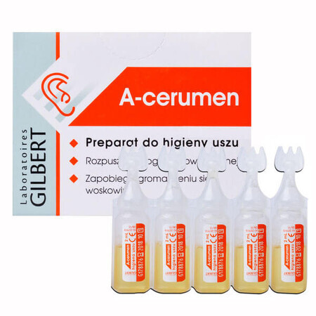A-Cerumen, preparazione per l'igiene dell'orecchio per 6 mesi, 2 ml x 5 fiale