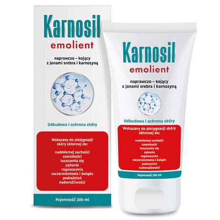 Karnosil Repairing and soothing emollient with silver ions and carnosine, 200 ml