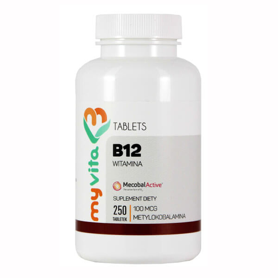 MyVita, Vitamina B12, metilcobalamină 100 mcg, 250 comprimate