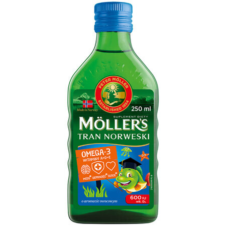 Tran di Moller Norvegese Gustoso - Integratore Alimentare Liquido con Ricchezza di Vitamine 250ml
