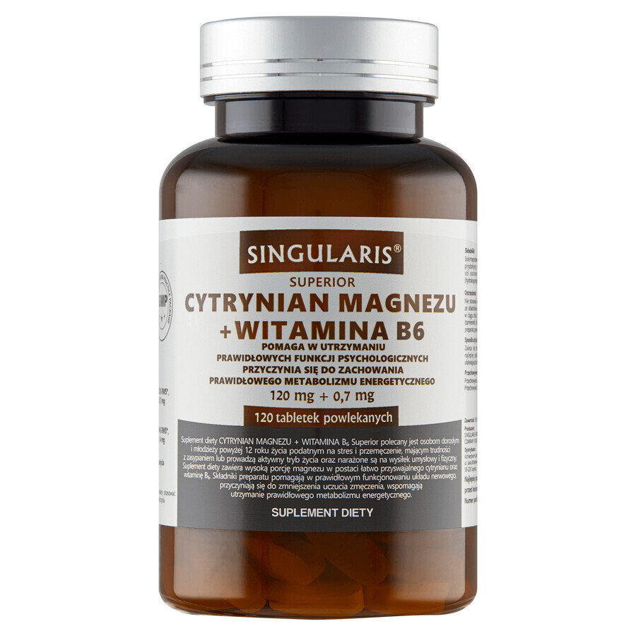 Integratore di Magnesio Citrato Premium con Vitamina B6 - 120 Compresse