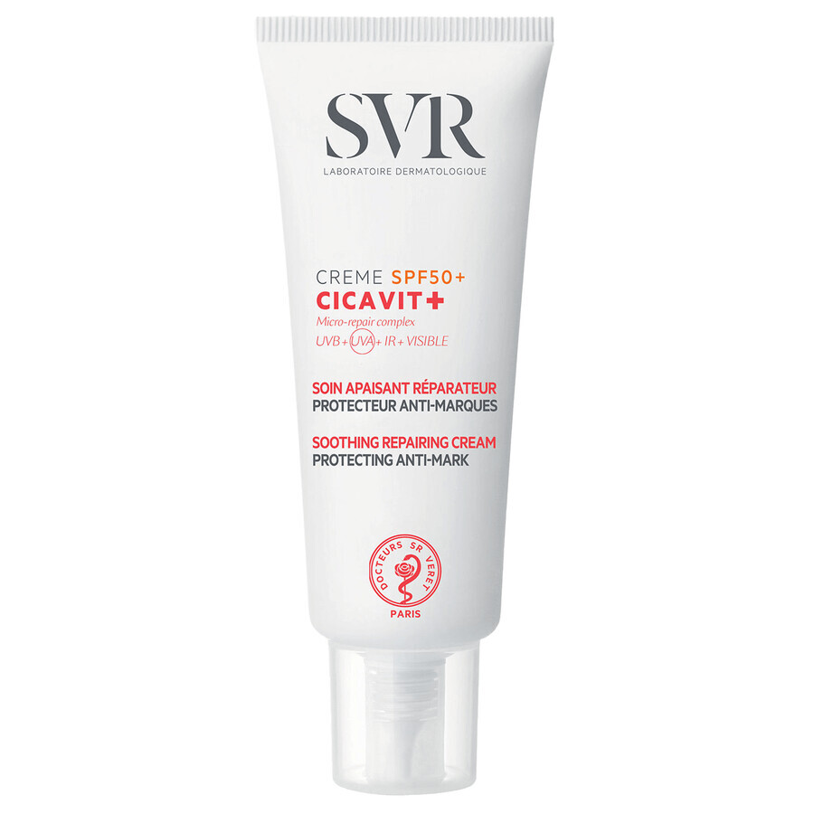 SVR Cicavit+, verzachtende en regenererende crème, anti-vlekken, SPF 50+, 40 ml