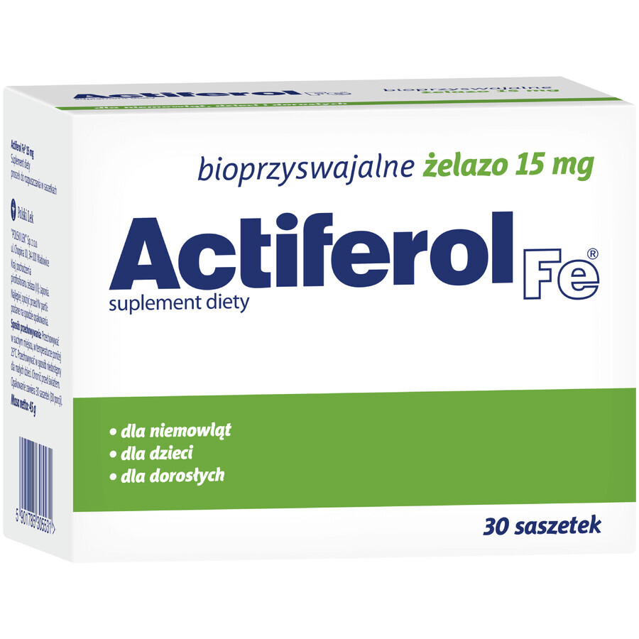 Integratore Alimentare ActiFerol Fe, Compresse da 15 mg per Sazietà, Confezione da 30