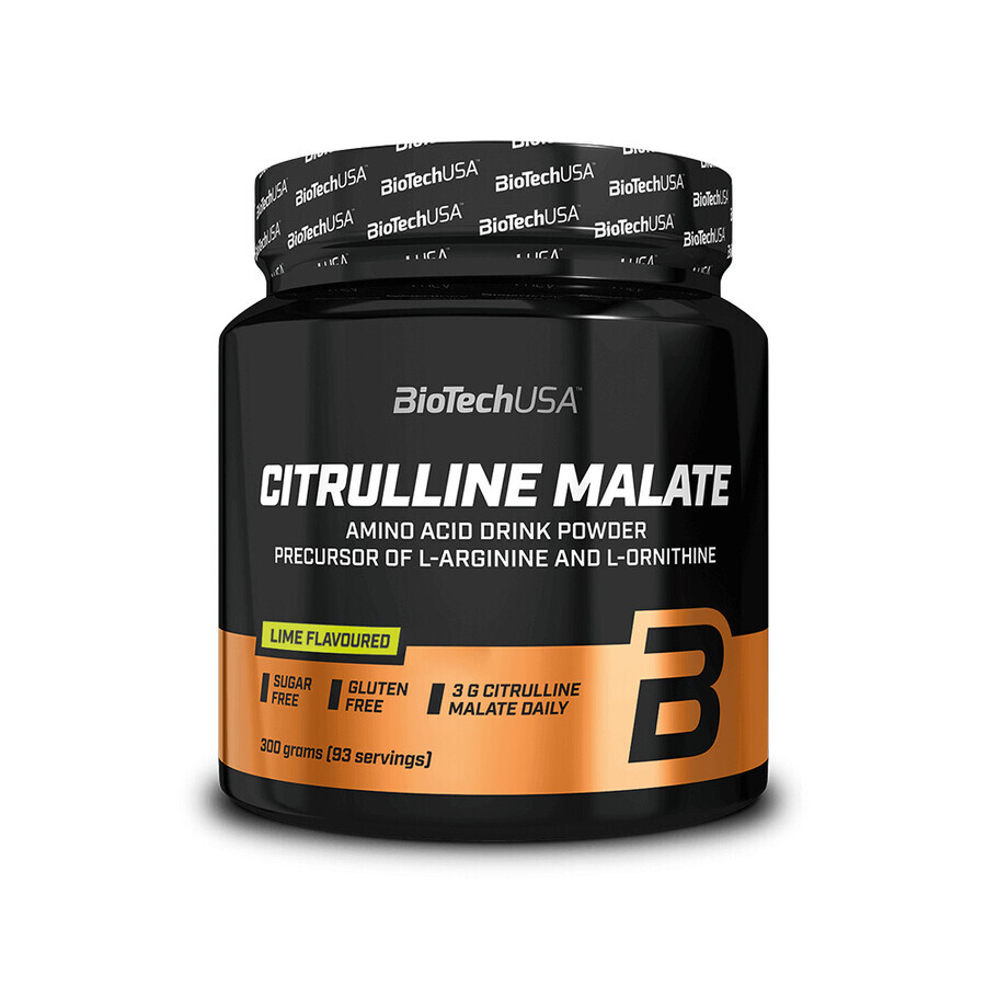 Malate de citrulline avec arôme de citron vert, 300 grammes, BioTech USA