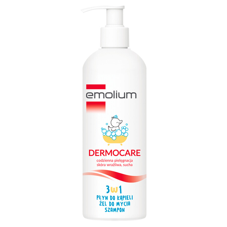 Emolium Dermocare 3 in 1 - Detersivo, Gel e Shampoo 3 in 1 per Pelle Sensibile 400ml