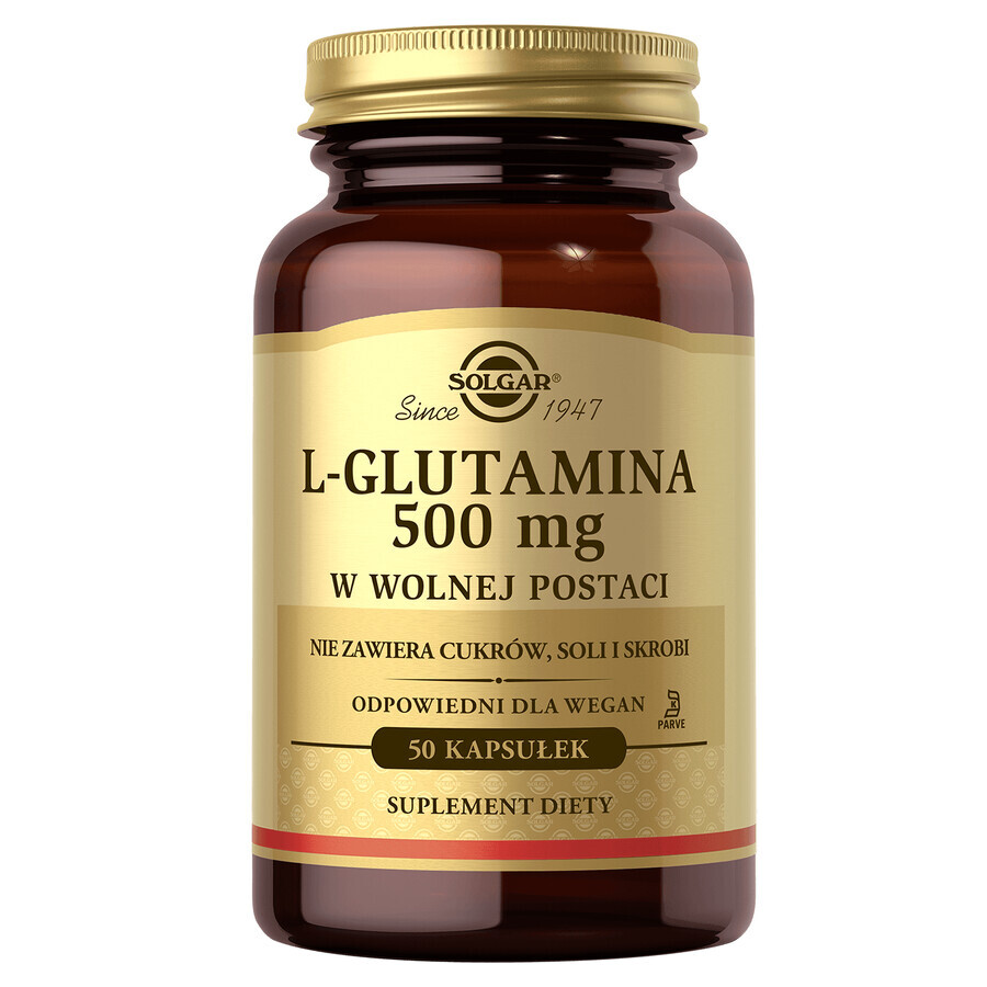 Solgar, L-Glutammina in forma libera, 50 capsule