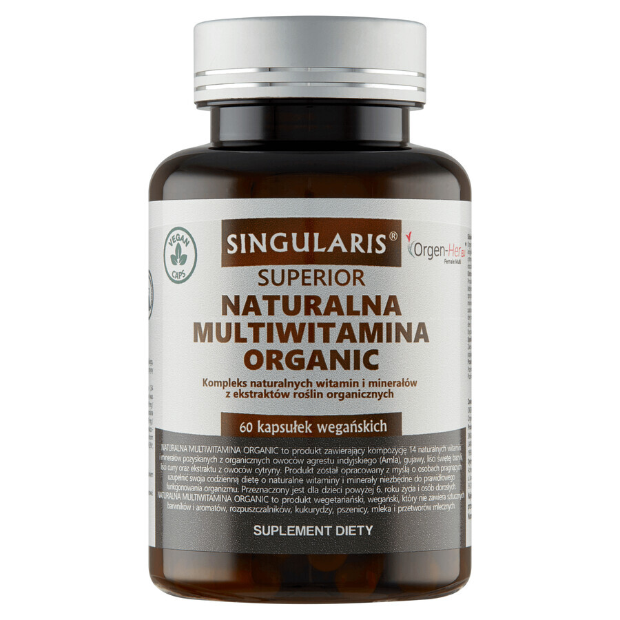 Supplementazione Multivitaminica Organica - Potenza Naturale Singularis, 60 capsule.