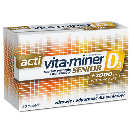 Acti, Vita-miner Senior D3, 60 tabletek - Dugi termin wanoci!