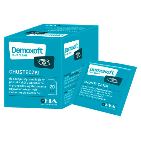 Demoxoft Plus Clean, 20 pezzi, Salviette Professionali per l Igiene - Pulizia ed Idratazione Efficaci.