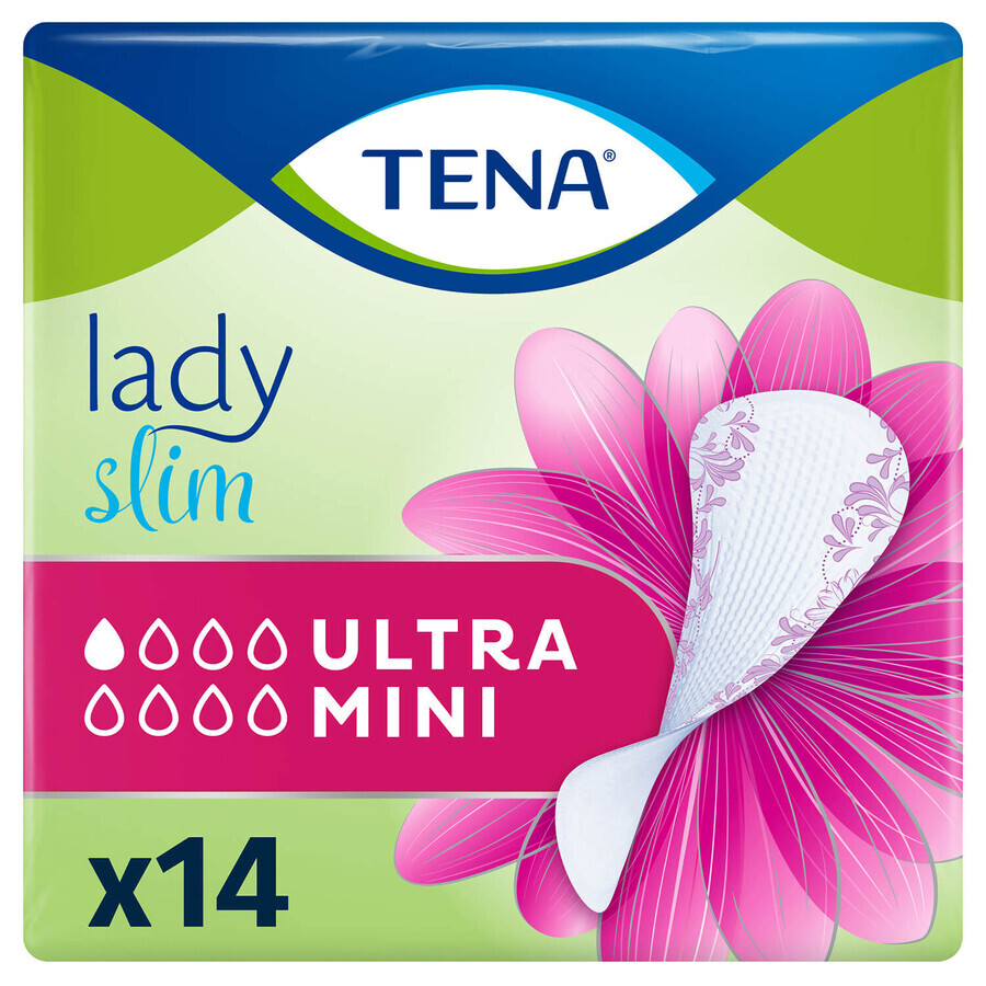 Assorbenti Anatomici Tena Lady Slim Ultra Mini, Confezione da 14 pezzi