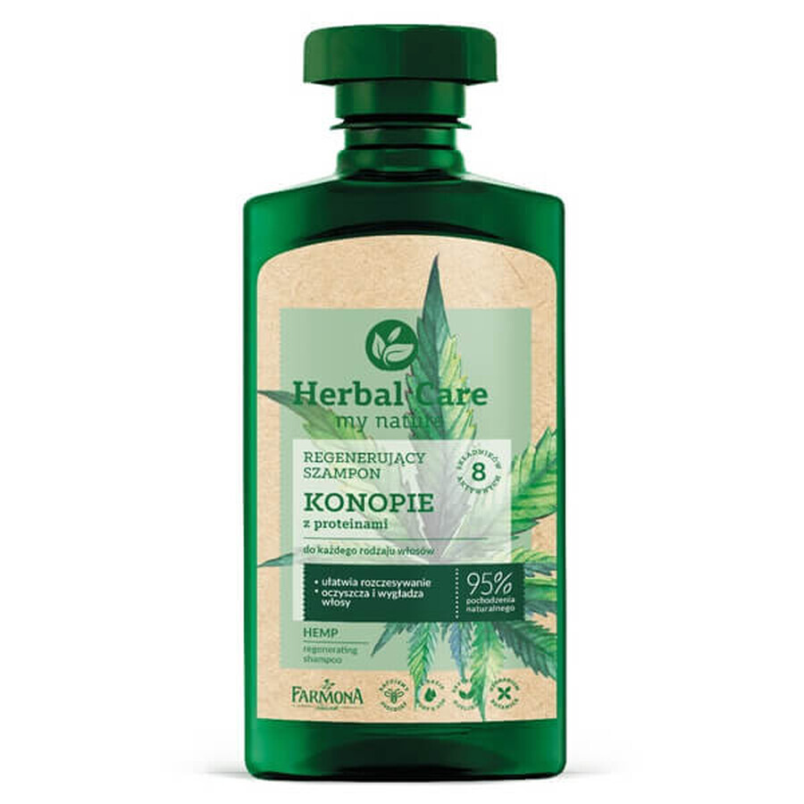 Shampoo rigenerante per capelli al Canapa con Proteine di Farmona Herbal Care, 330ml.