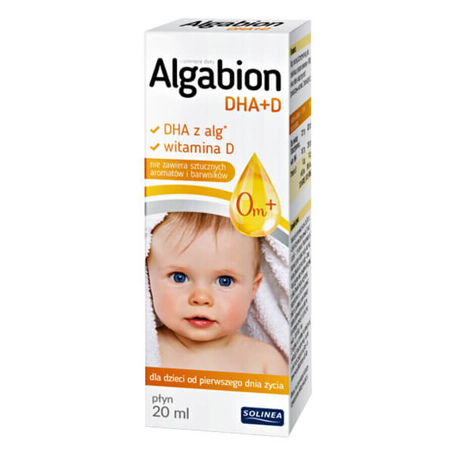 Algabion DHA + D, pour les enfants dès le premier jour de vie, 20 ml