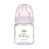 Canpol Babies EasyStart Anti-Colic Bottle, Wide Mouth, Royal Baby, Pink, From Birth, 120ml