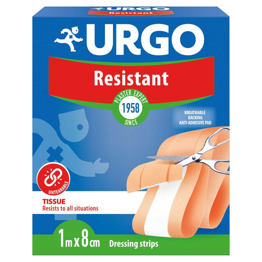 Urgo, Resistant Neutral 1m x 8cm, 1 opakowanie