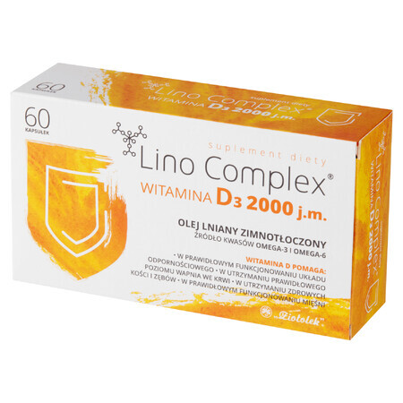 Complesso LinoComplex con Vitamina D3 2000 UI - Integratore Alimentare in Capsule, 60 pz.