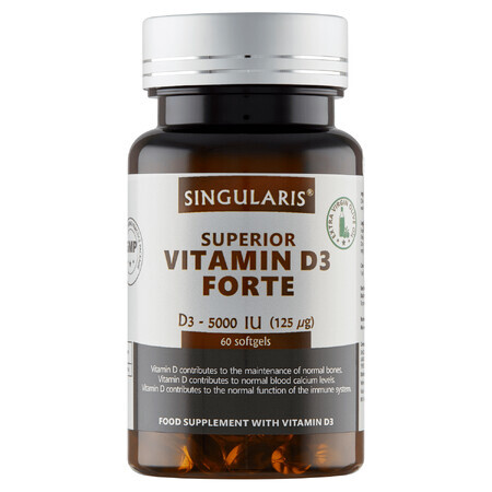 Singularis Superior, Vitamin D3 Forte 5000 IU, 60 soft capsules