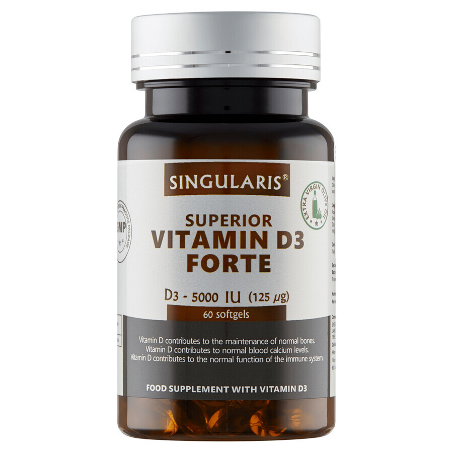 Singularis Superior, Vitamin D3 Forte 5000 IU, 60 soft capsules