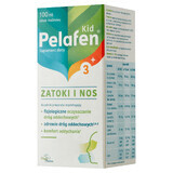 Pelafen Kid 3+ Sinus and nose, syrup for children over 3 years old and adults, raspberry flavor, 100 ml