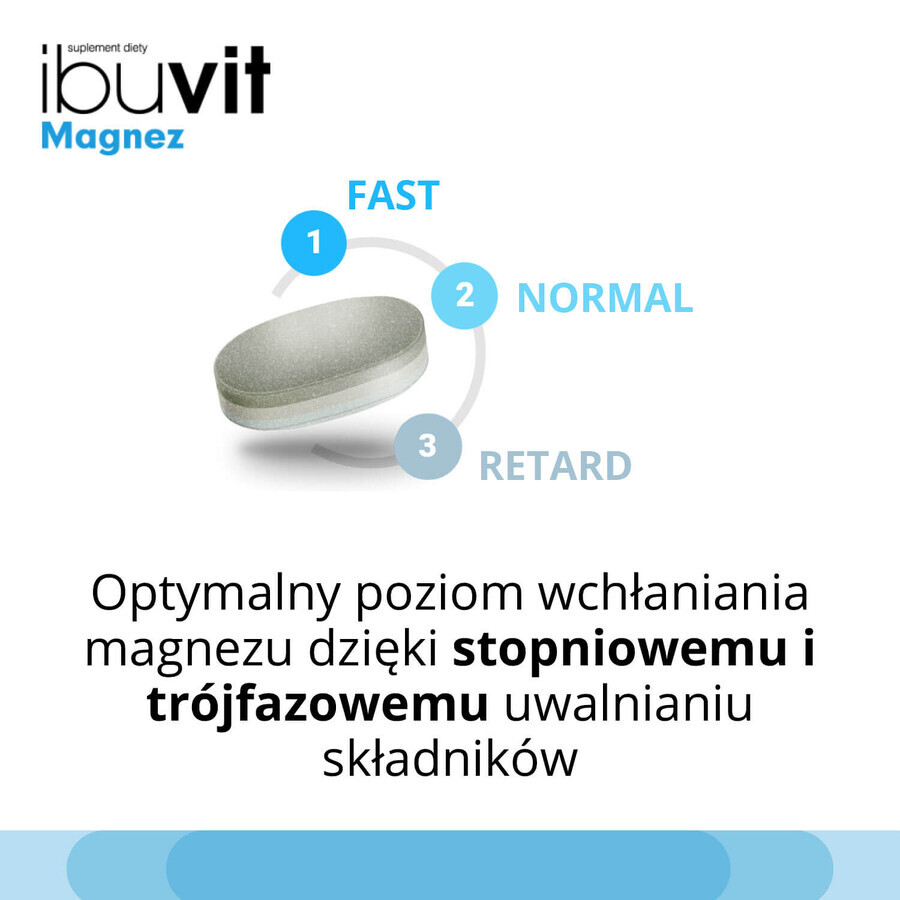 Integratore alimentare in compresse Ibuvit, 30pz. Magnesio per il benessere quotidiano.