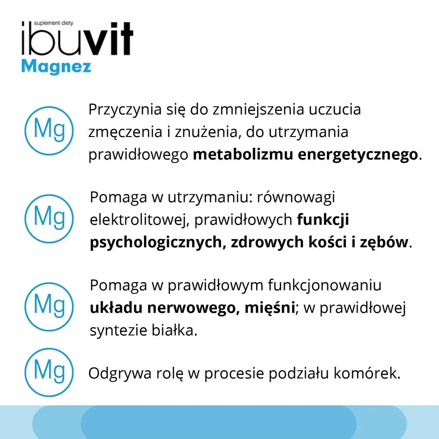 Integratore alimentare in compresse Ibuvit, 30pz. Magnesio per il benessere quotidiano.