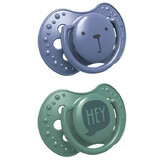 Pacifier dinamico al silicone Hey Boy 3-6m 22/886, 2 pezzi