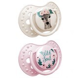 Ciuccio dinamico in silicone Lovi 3-6m Willd Soul Girl, 2 pezzi