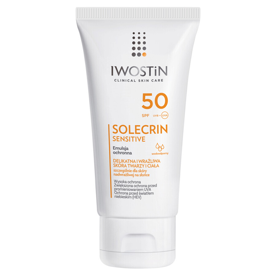 Iwostin Solecrin Sensitive, Calming protective emulsion SPF 50, sensitive skin, 100 ml