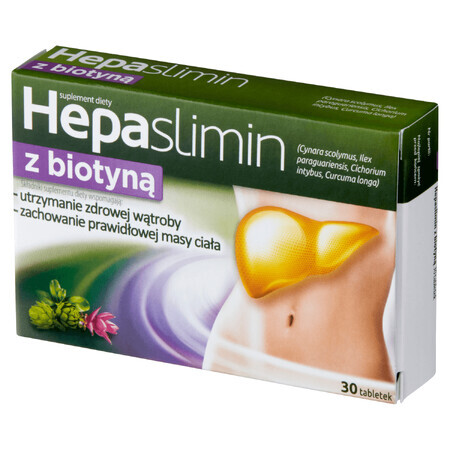 Hepaslimin z biotyn, 30 tabletek - Dugi termin wanoci!