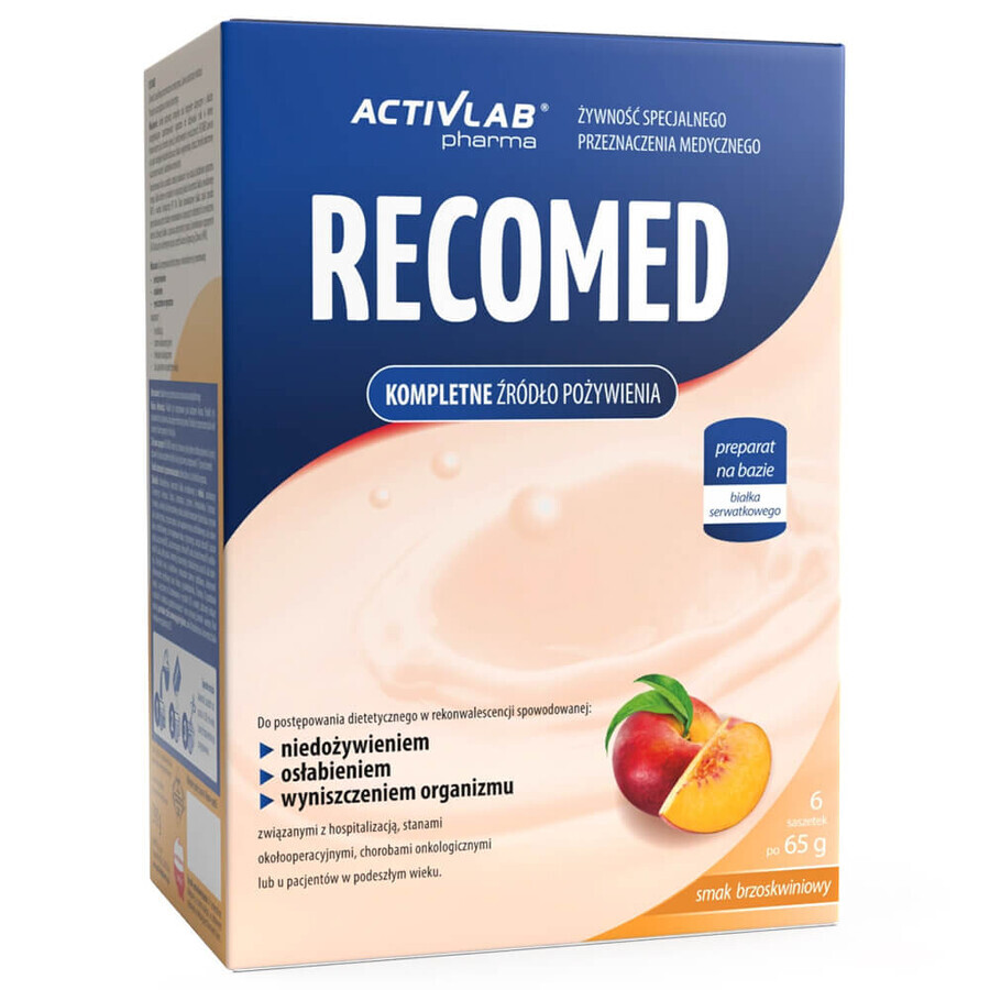 ActivLab Pharma RecoMed, preparato nutrizionale, pesca, 65 g x 6 bustine