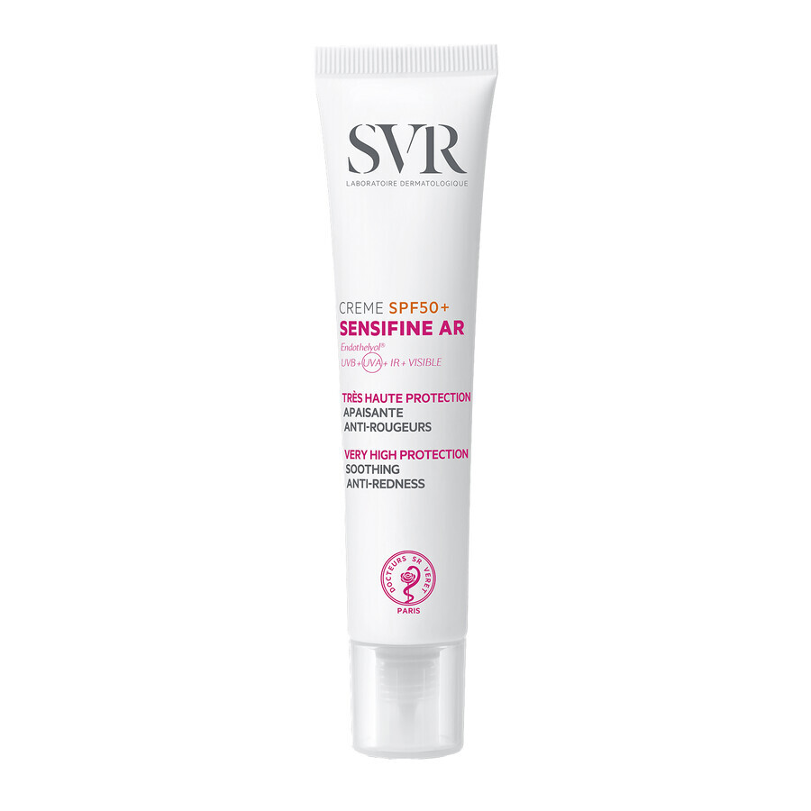 SVR Sensifine AR Sonnenschutz Creme, SPF 50+  40ml  UVA/UVB Schutz  Hautpflege mit Anti-Rötungen  Gesichtscreme für empfindliche Haut.