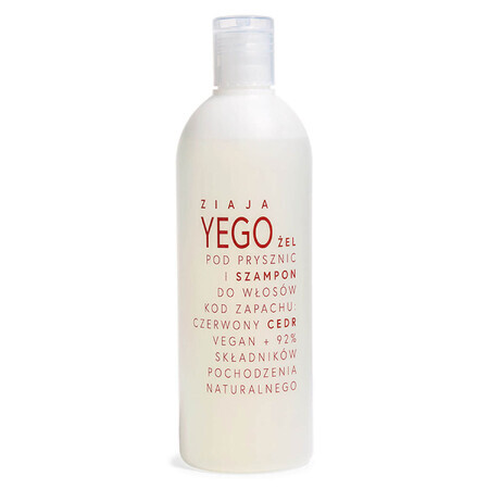 Ziaja Yego, shower gel and shampoo, red cedar, 400 ml