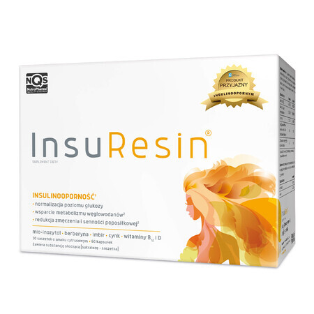 InsuResin, citrus flavor, 30 sachets + 60 capsules