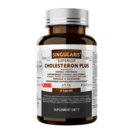 Supplemento dietetico migliorato per il colesterolo Singularis, 60 capsule.