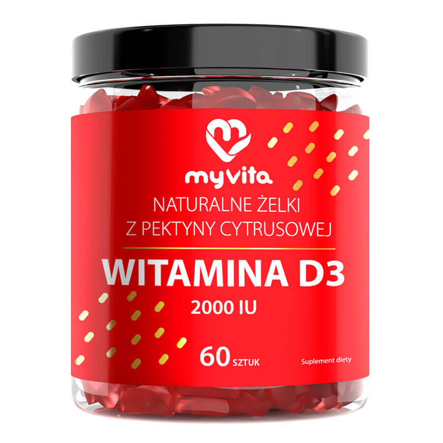 MyVita Vitamine D3 2000 UI, gelées, 60 pièces