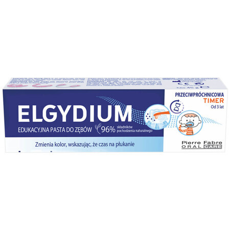 Elgydium Timer Edukacyjna Pasta do zbów przeciwpróchnicowa, 50 ml