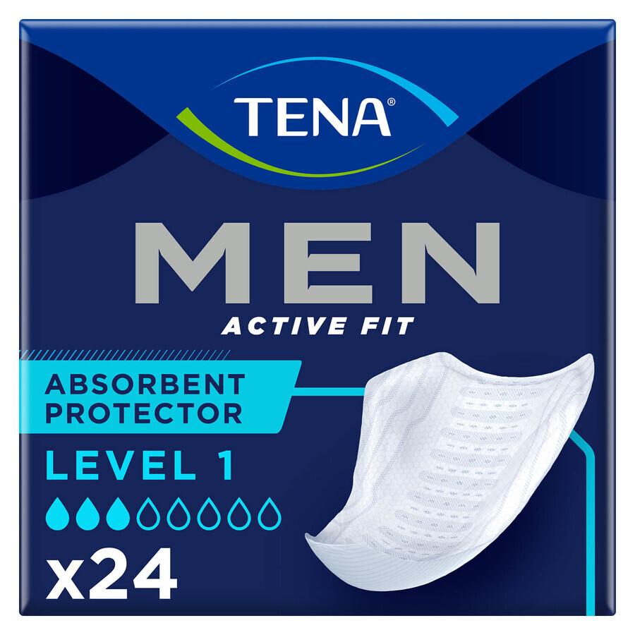 Tena Men Active Fit, solette anatomiche per uomo, livello 1, 24 unità