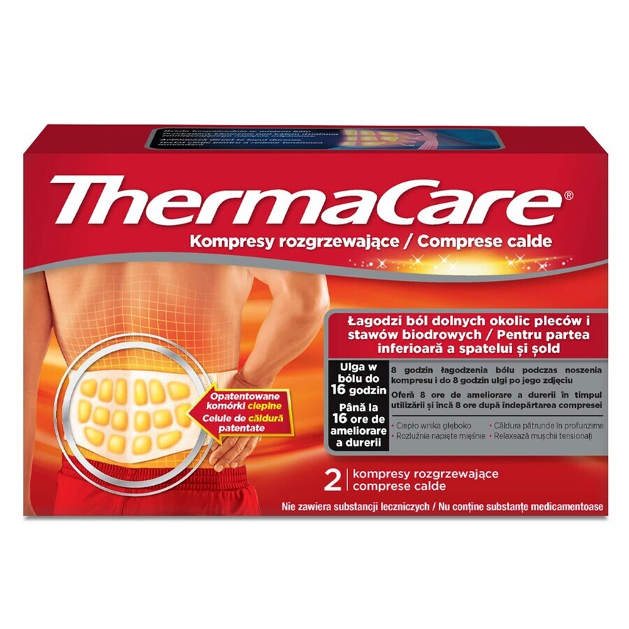 ThermaCare, compresses chauffantes pour le dos et les hanches, 2 pièces