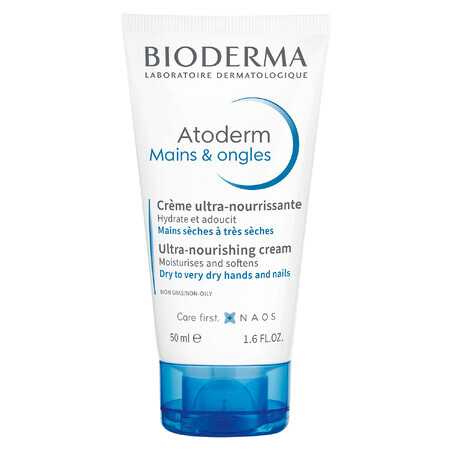 Bioderma Atoderm Mains &amp; Ongles, crema ultra nutriente per mani e unghie, 50 ml