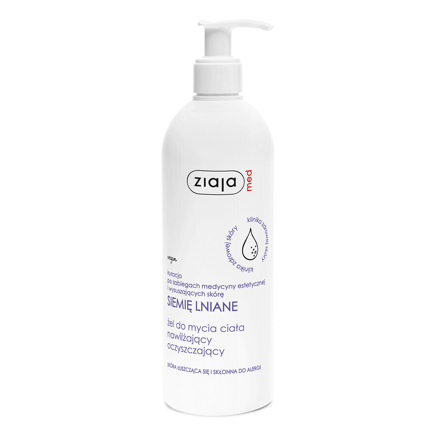 Gel detergente corpo con semi di lino Ziaja MED, 400 ml