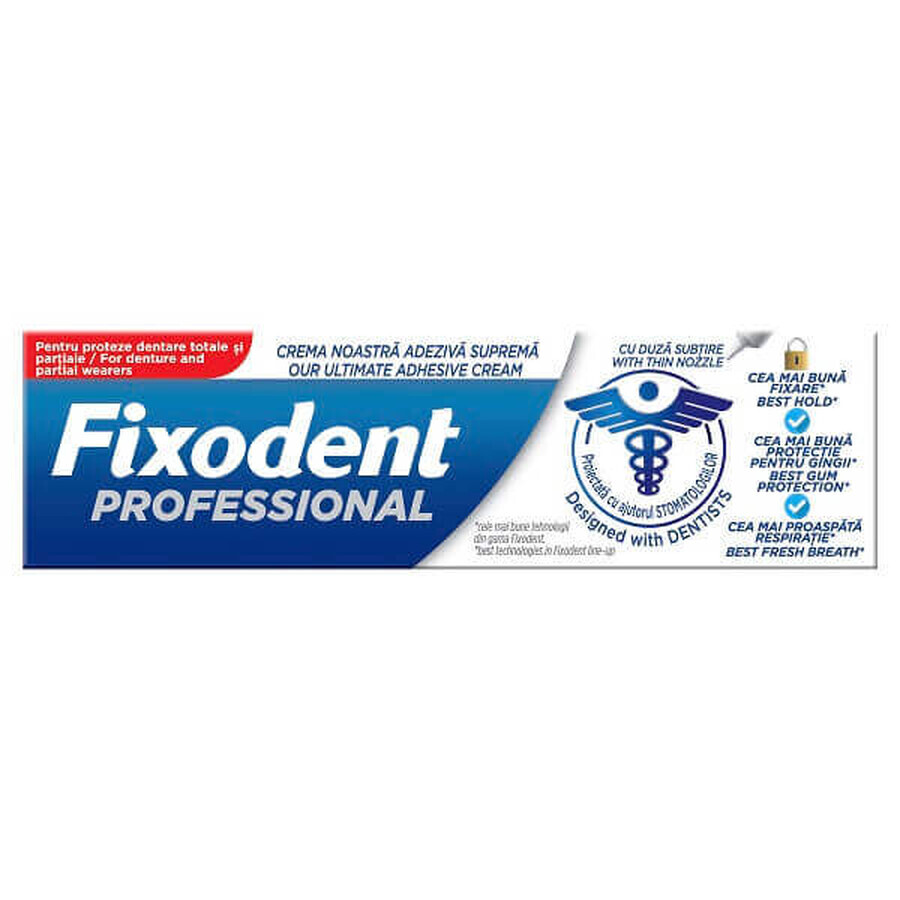 Crema adesiva per protesi dentarie professionali, 40 gr, Fixodent