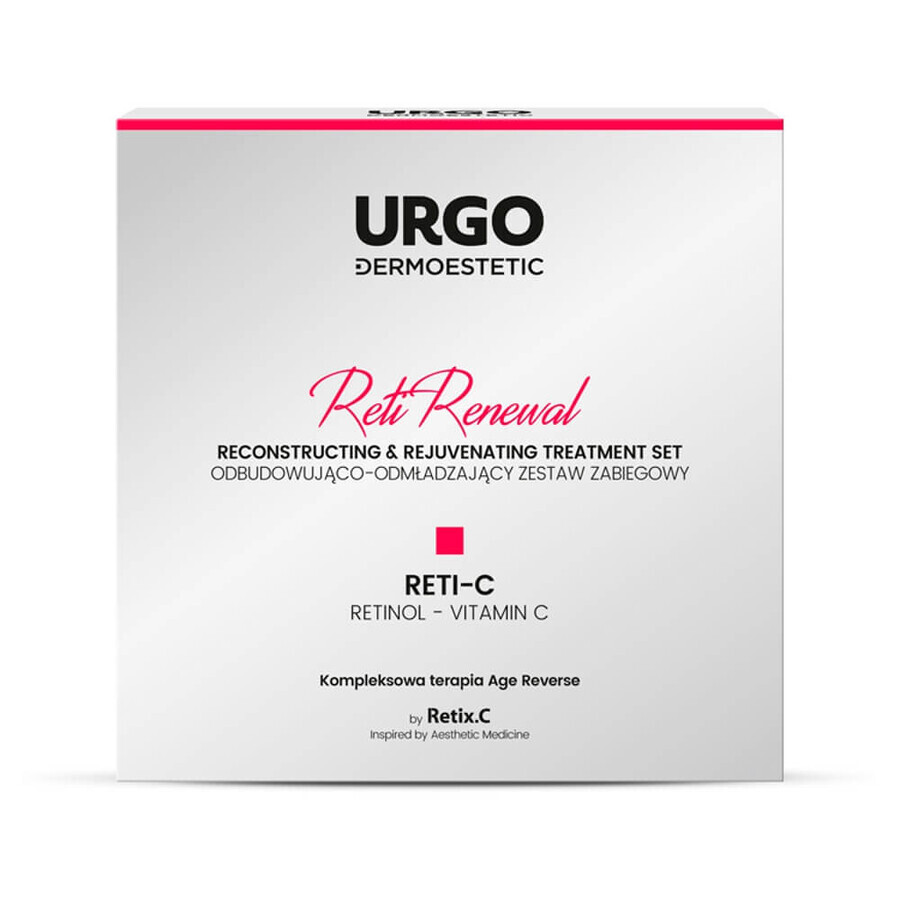 Urgo Dermoestetic Reti Renewal, coffret reconstructeur et rajeunissant, crème activatrice, 2 x 5 ml + masque visage, 4 x 3 ml + sérum apaisant et régénérant, 10 ml