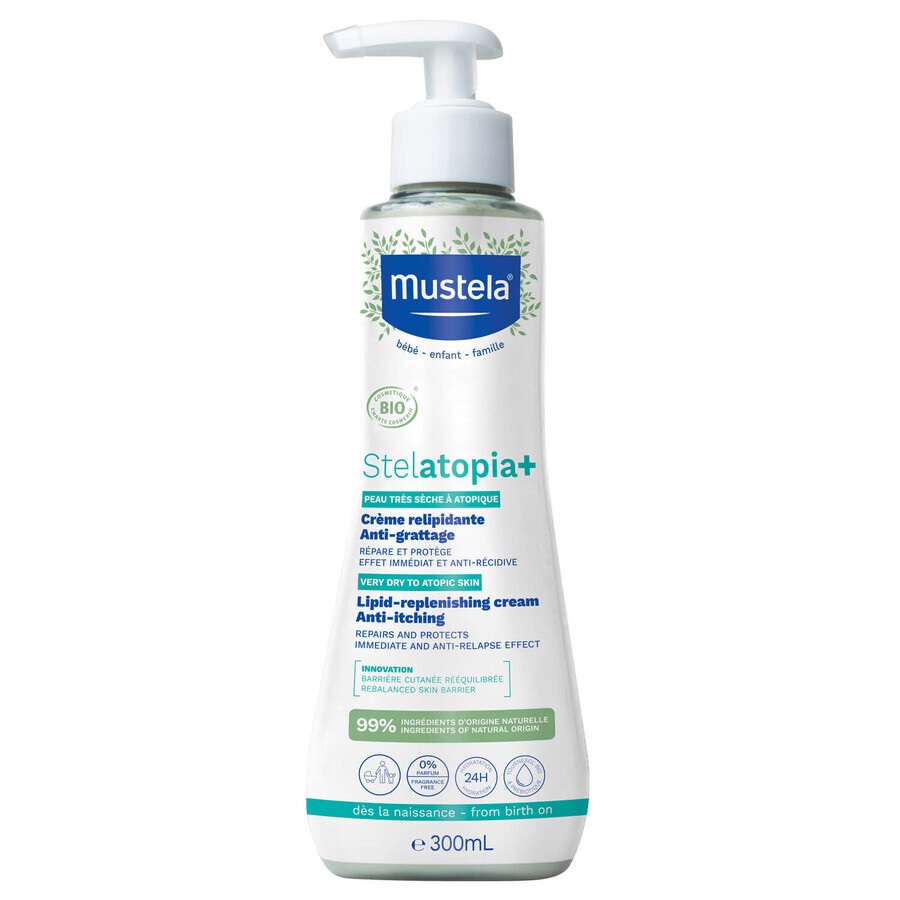 Mustela Stelatopia+, lipid restoration cream, 300 ml